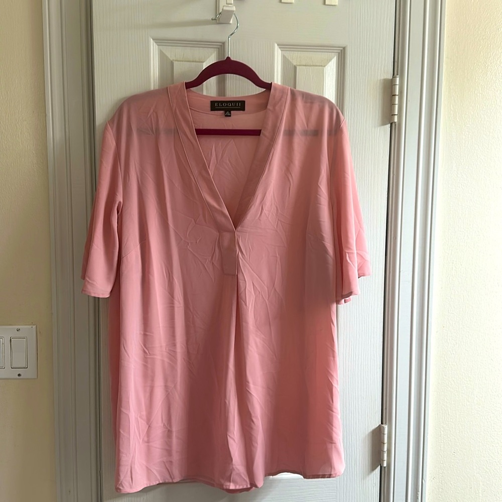 Eloquii flutter sleeve light pink top! Size 16